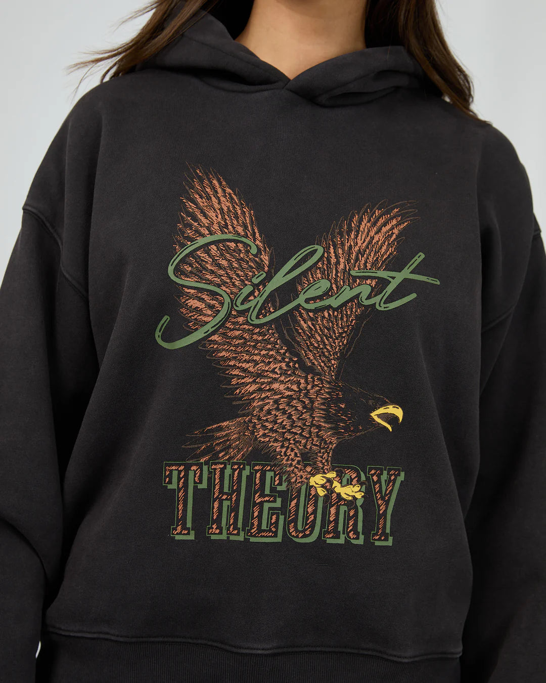SILENT THEORY DEPARTED HOODIE WASHED BLACK