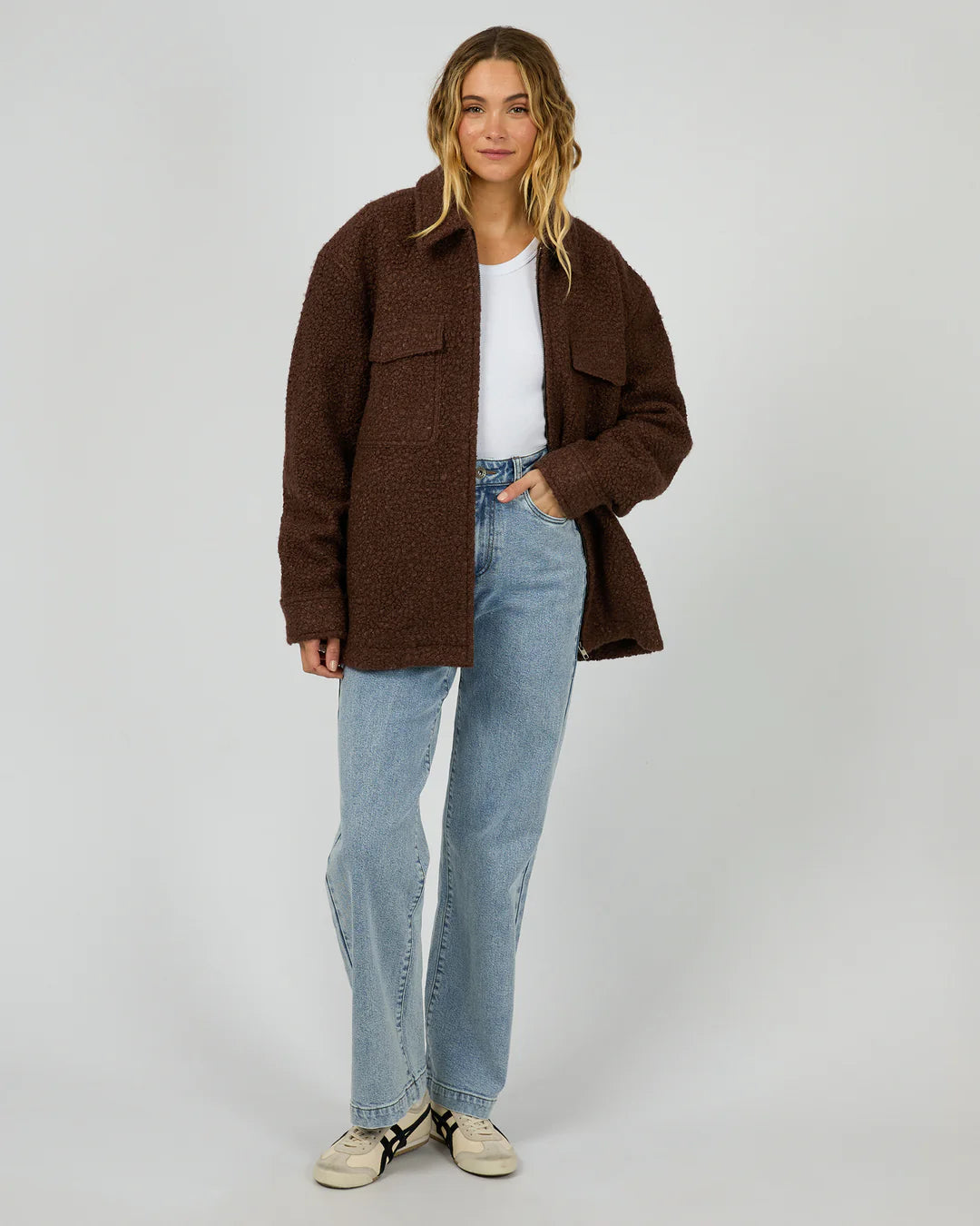 SILENT THEORY ROMY TEXTURED JACKET BROWN