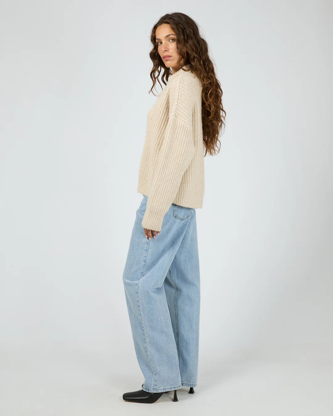 SILENT THEORY MAPLE ZIP THRU KNIT JUMPER NATURAL