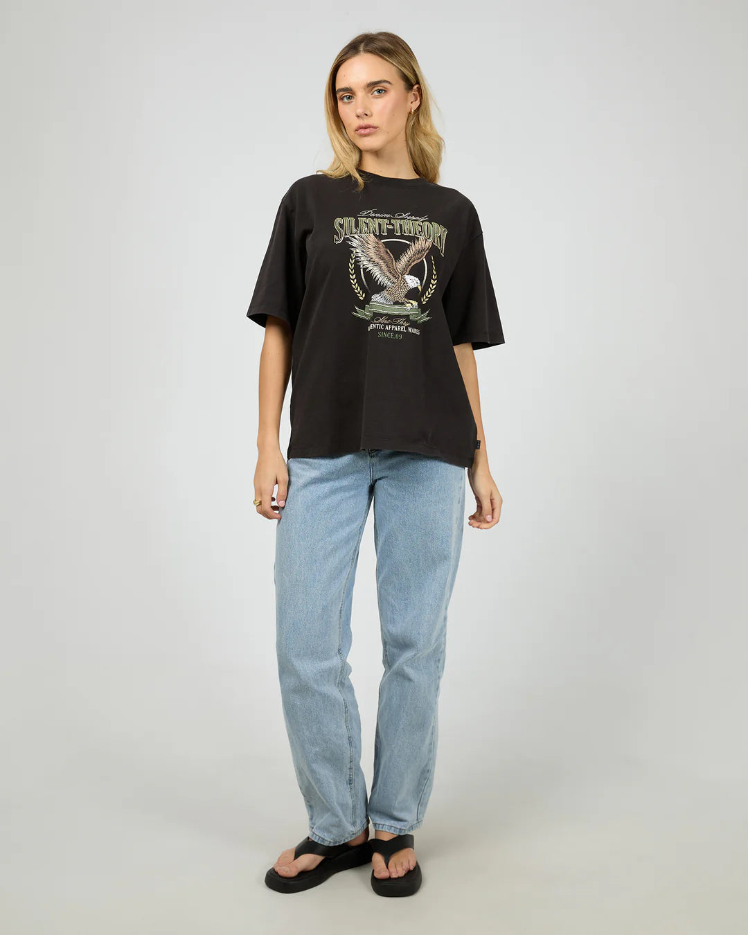 SILENT THEORY AIRBORNE TEE WASHED BLACK