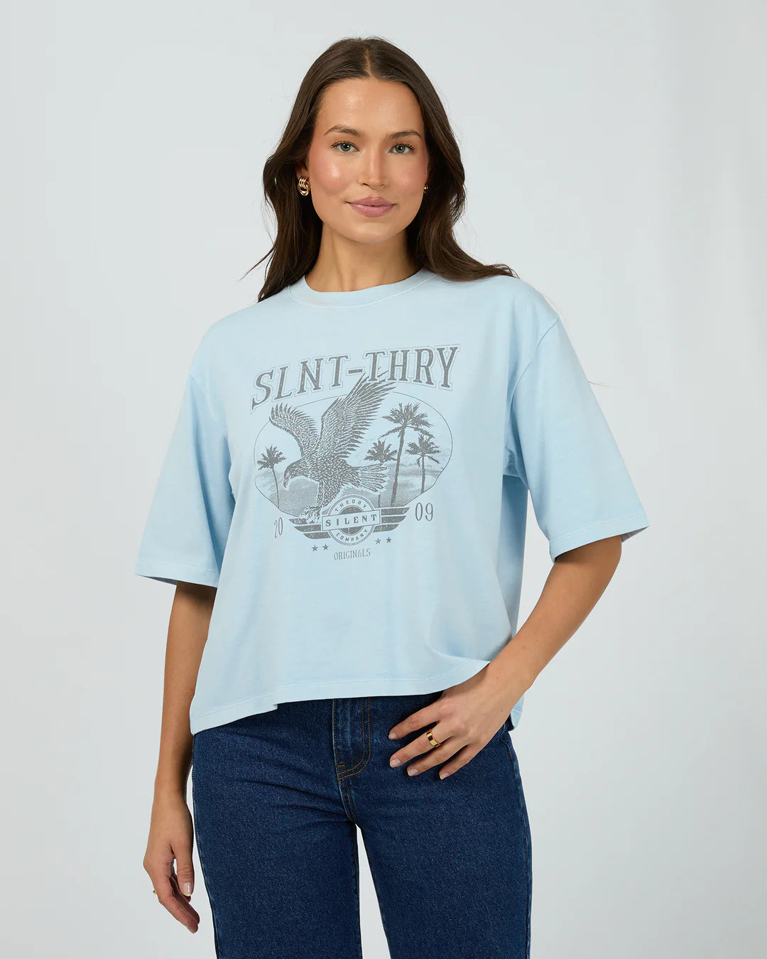 SILENT THEORY ORIGINAL EAGLE TEE LIGHT BLUE