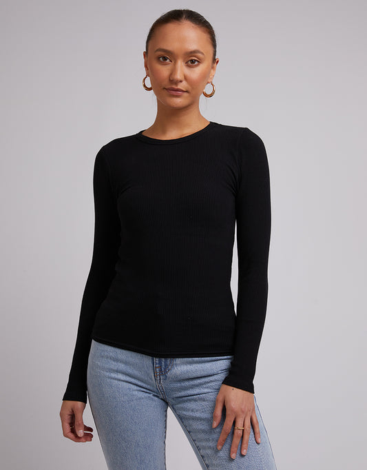 SILENT THEORY RIB LONG SLEEVE BLACK