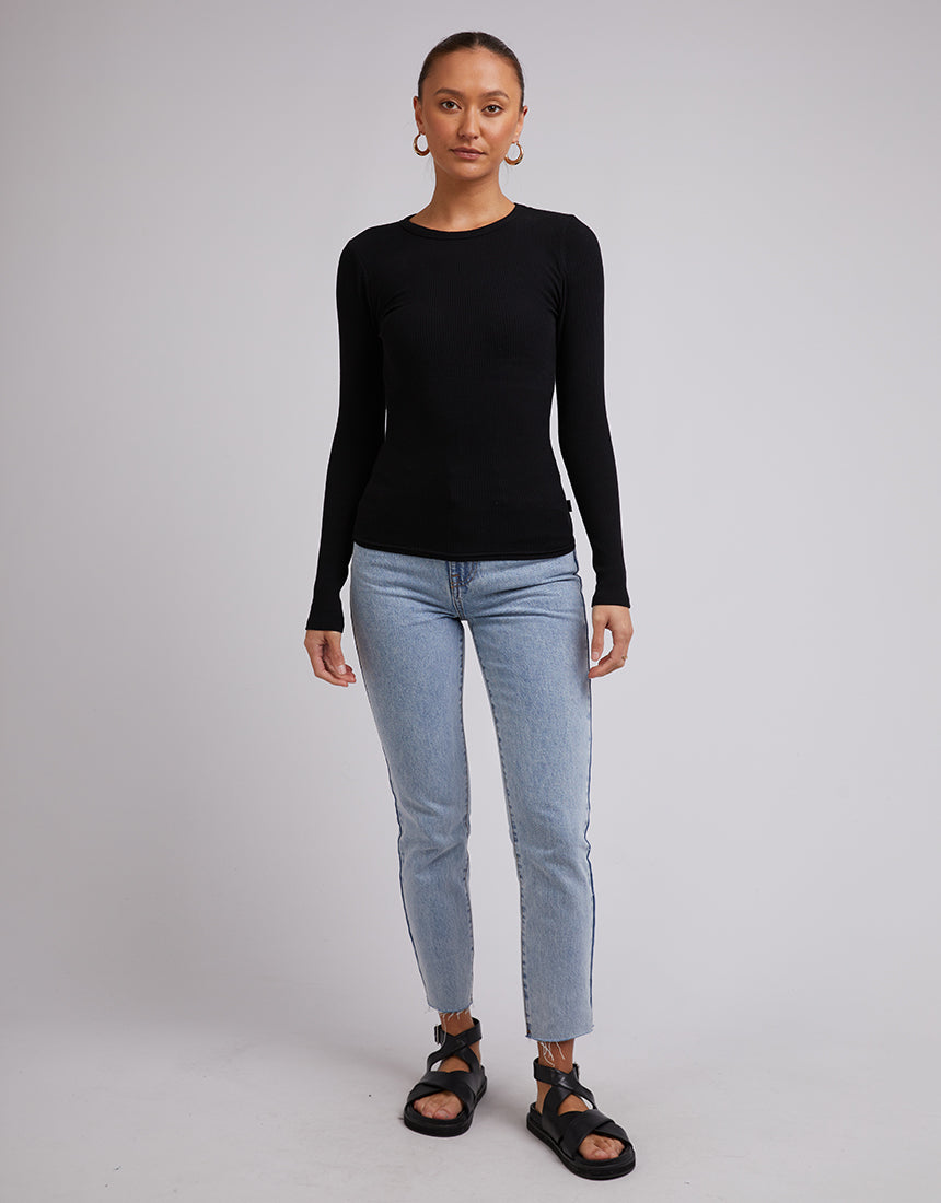 SILENT THEORY RIB LONG SLEEVE BLACK