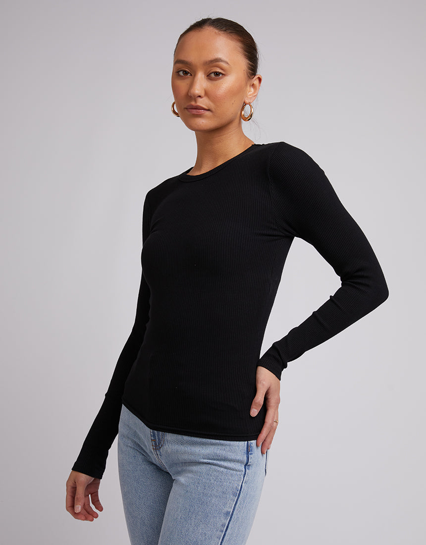 SILENT THEORY RIB LONG SLEEVE BLACK