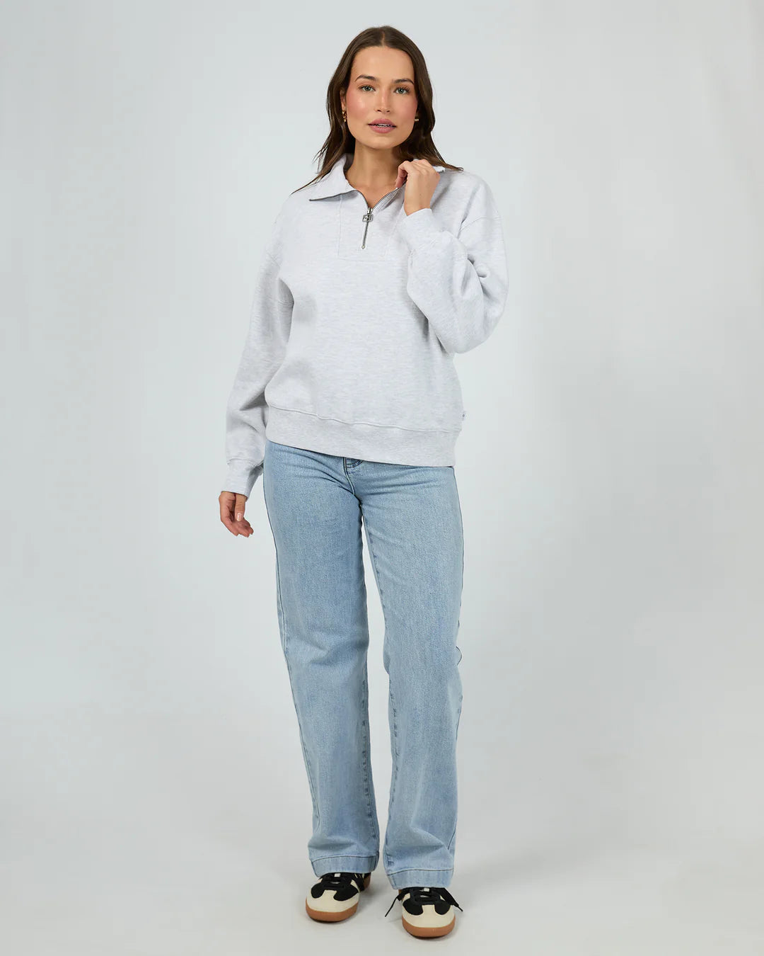 SILENT THEORY SILENT LUXE QUARTER ZIP CREW SNOW