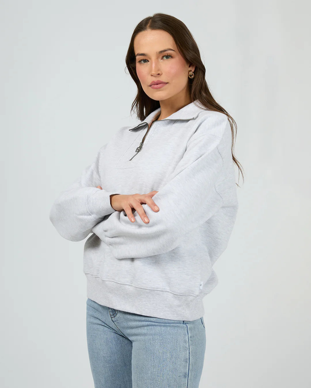 SILENT THEORY SILENT LUXE QUARTER ZIP CREW SNOW