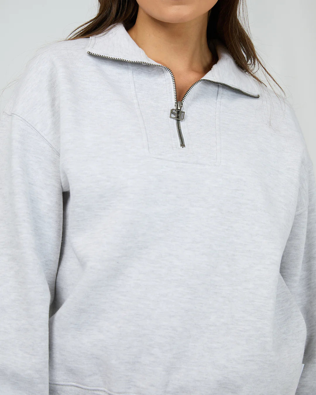 SILENT THEORY SILENT LUXE QUARTER ZIP CREW SNOW