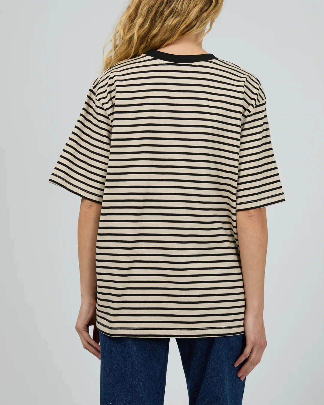 ALL ABOUT EVE SILENT STRIPE S/S TEE BLACK