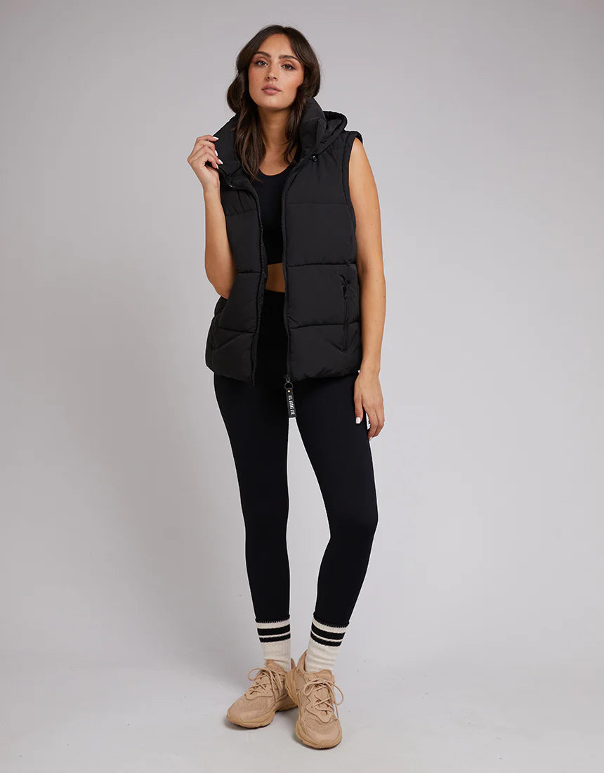 ALL ABOUT EVE REMI LUXE PUFFER VEST BLACK
