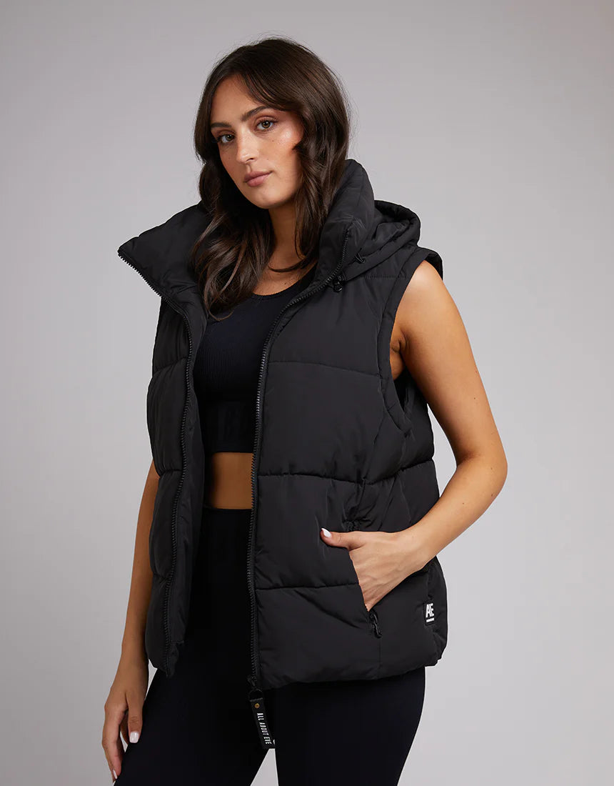 ALL ABOUT EVE REMI LUXE PUFFER VEST BLACK