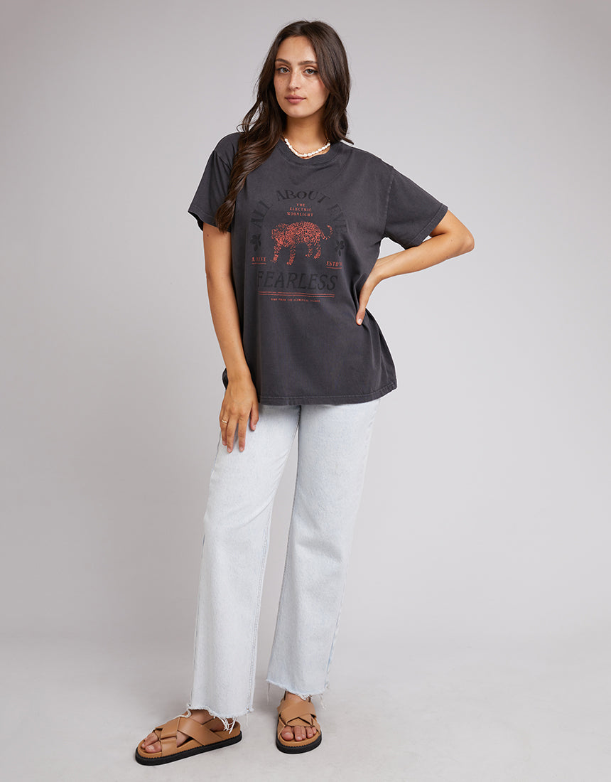 ALL ABOUT EVE FEARLESS TEE WASHED BLACK