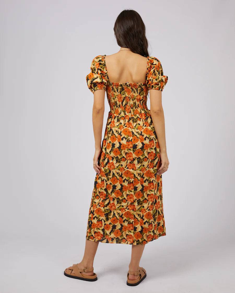 ALL ABOUT EVE MARGOT FLORAL SHIRRED DRESS