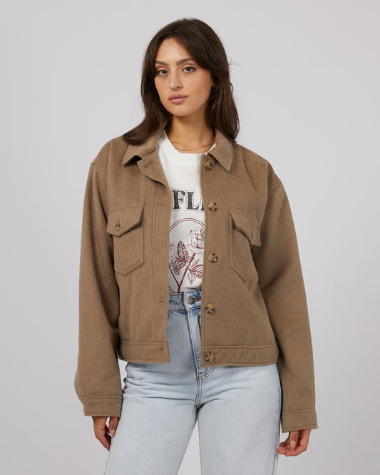 ALL ABOUT EVE MAHINA CROPPED SHACKET OAT