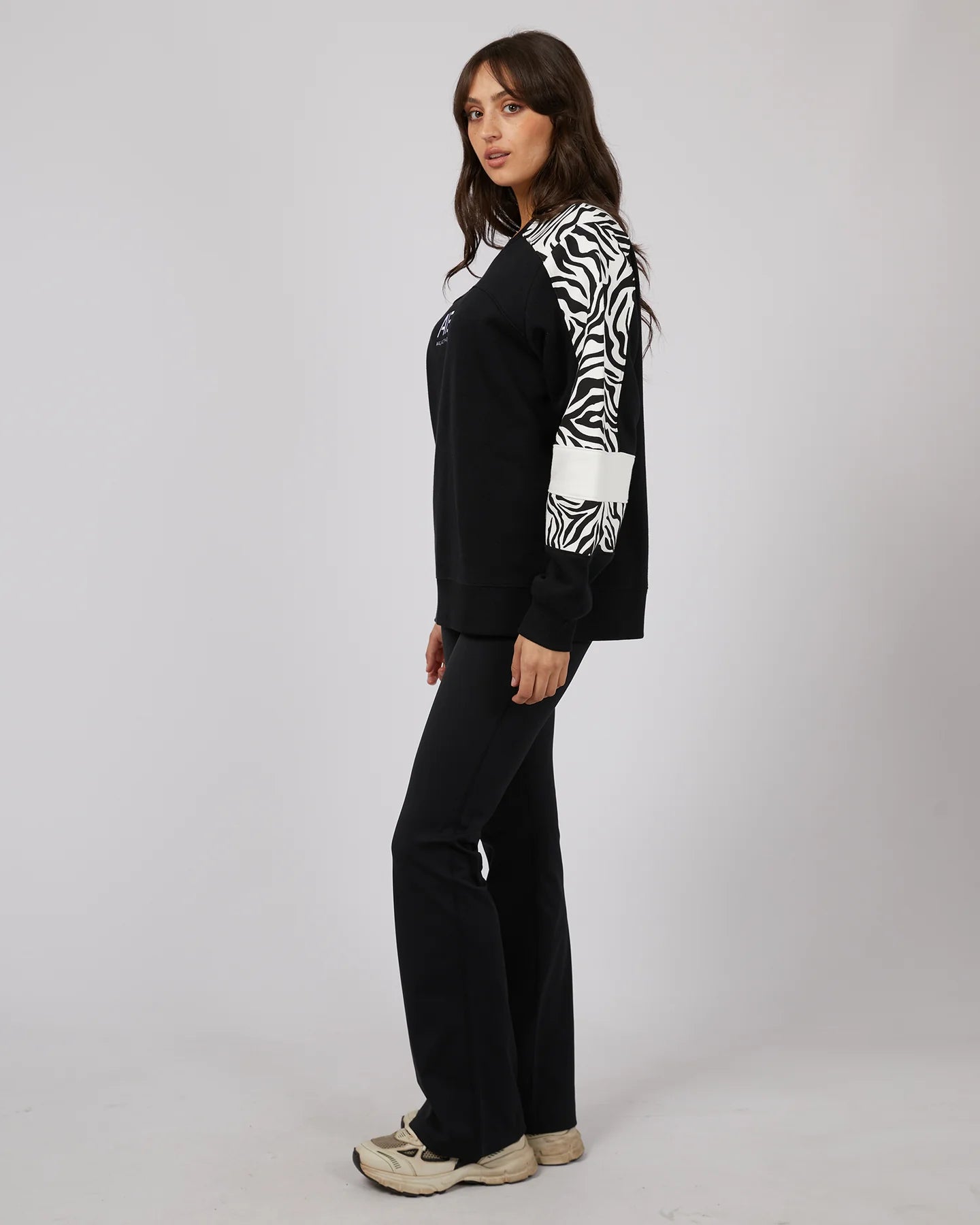 ALL ABOUT EVE PARKER PANELLED CREW BLACK