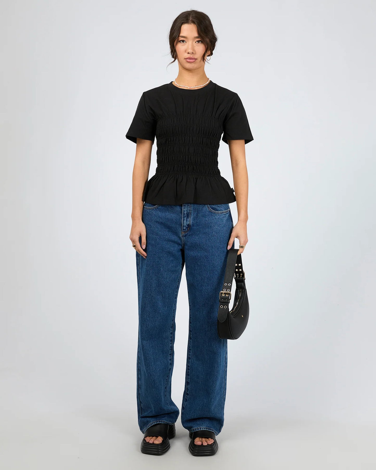 ALL ABOUT EVE LIPA RUCHED TOP BLACK