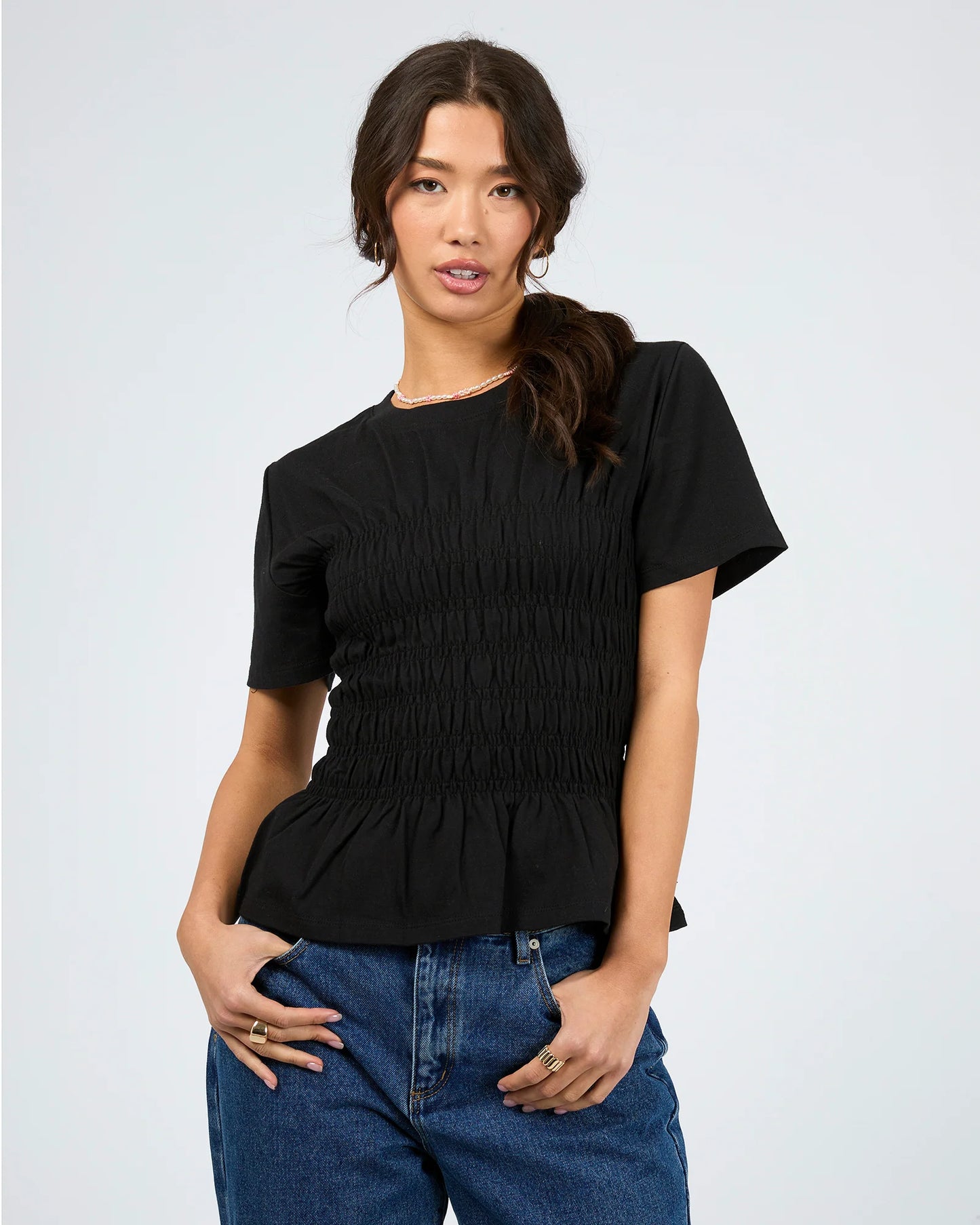 ALL ABOUT EVE LIPA RUCHED TOP BLACK