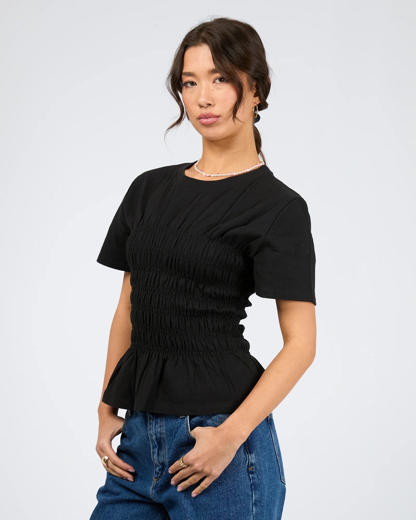 ALL ABOUT EVE LIPA RUCHED TOP BLACK