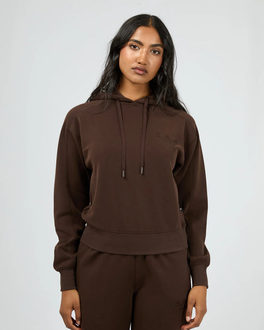 ALL ABOUT EVE AAE ACTIVE LUXE ACTIVE CROP HOODIE BROWN