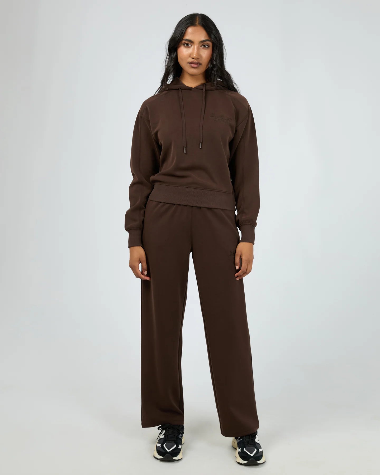 ALL ABOUT EVE AAE ACTIVE LUXE ACTIVE CROP HOODIE BROWN