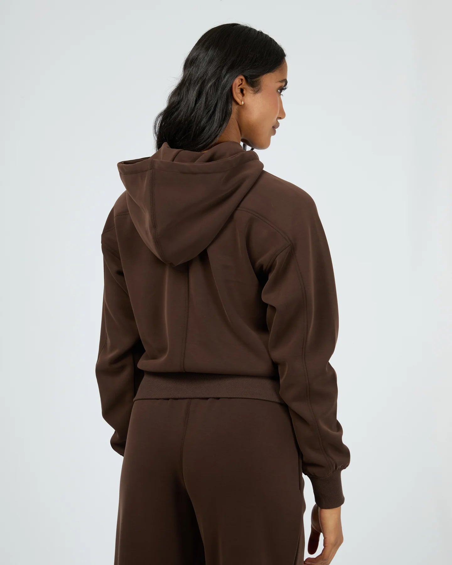 ALL ABOUT EVE AAE ACTIVE LUXE ACTIVE CROP HOODIE BROWN