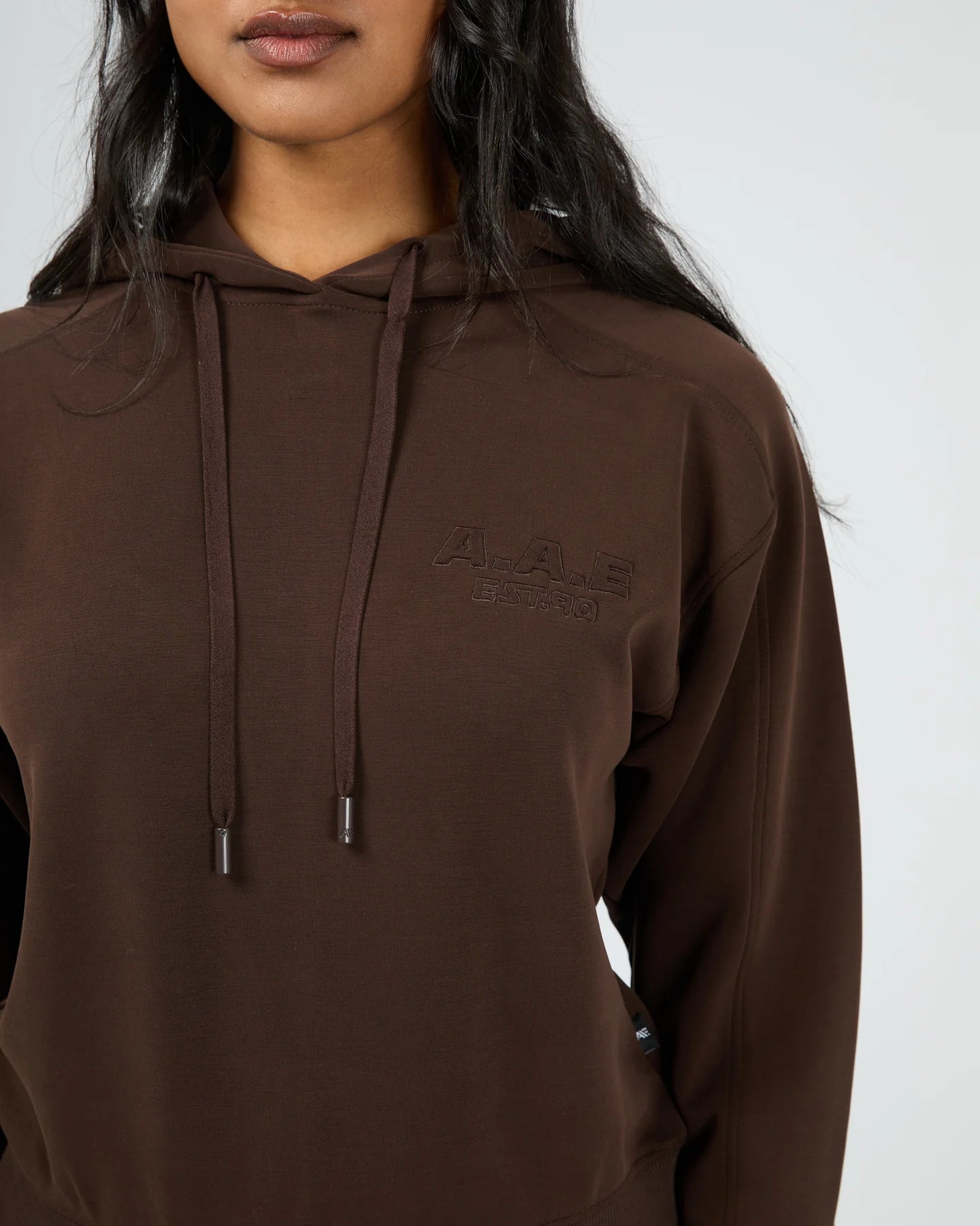 ALL ABOUT EVE AAE ACTIVE LUXE ACTIVE CROP HOODIE BROWN