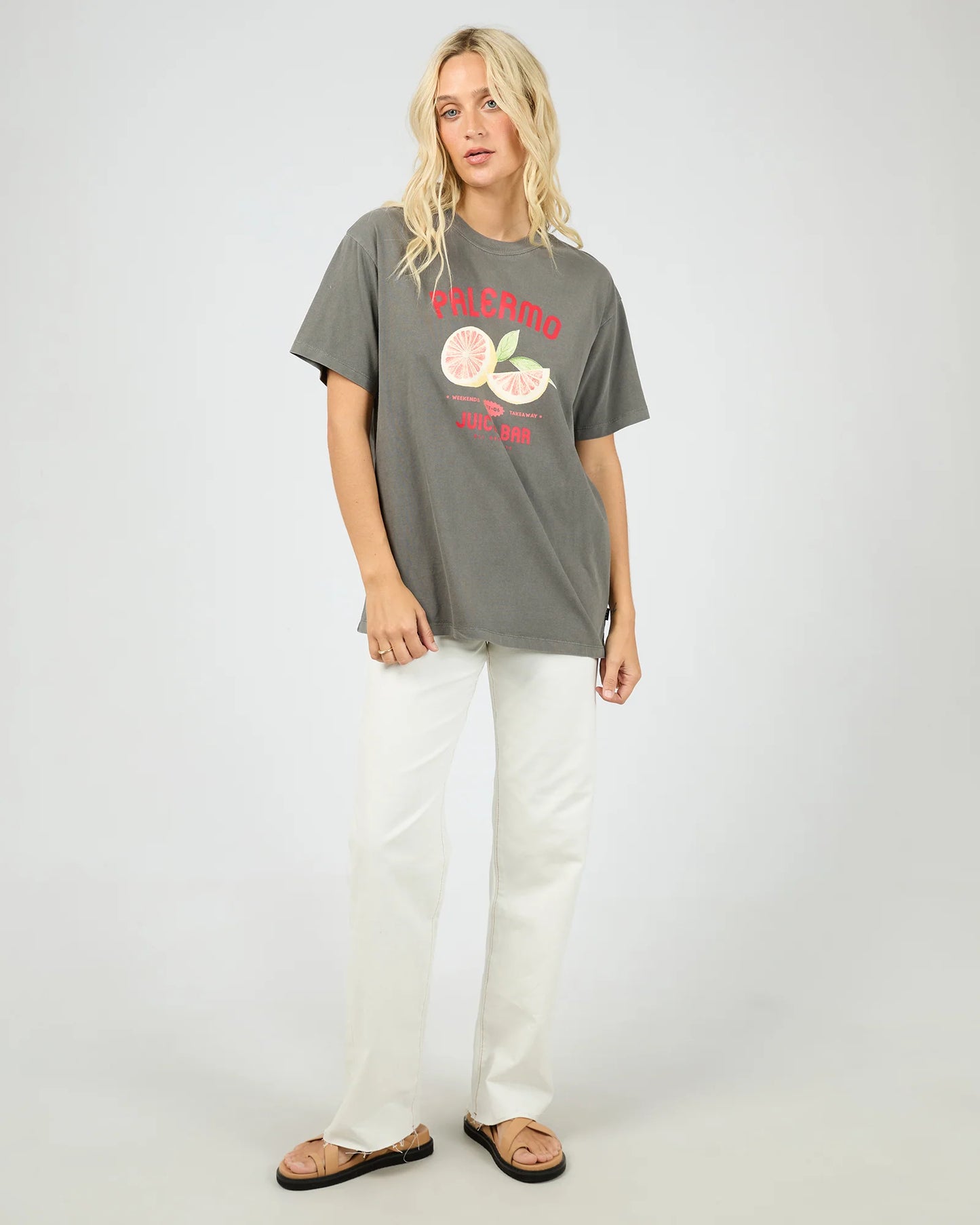 ALL ABOUT EVE PALERMO RELAXED TEE CHARCOAL