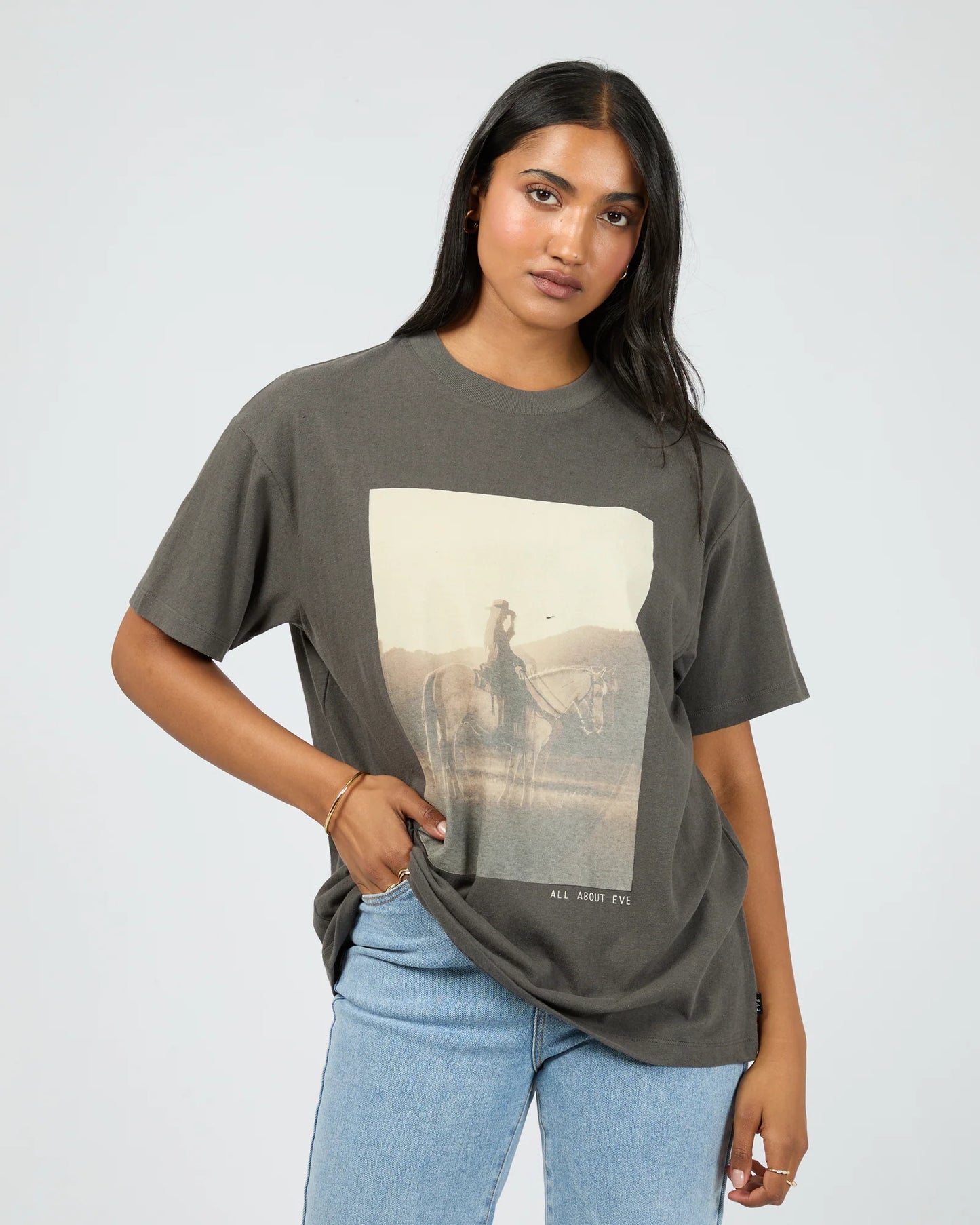 All About Eve Yellowstone Relaxed Tee Charcoal