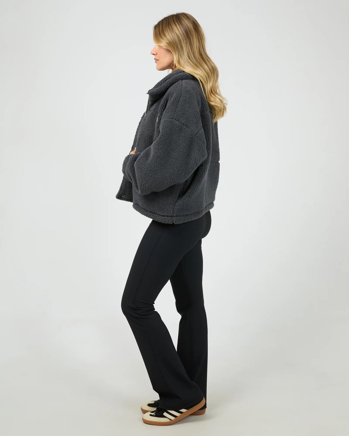 All About Eve Cosy Club Teddy Jacket | Charcoal
