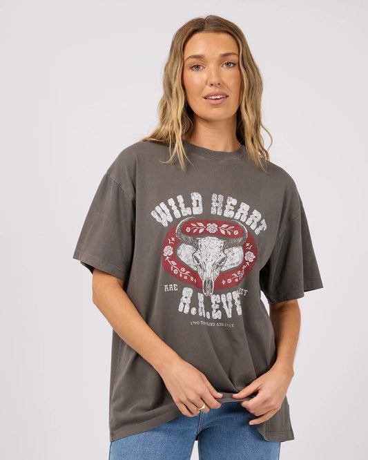 All About Eve Wild Heart Relaxed Tee | Charcoal