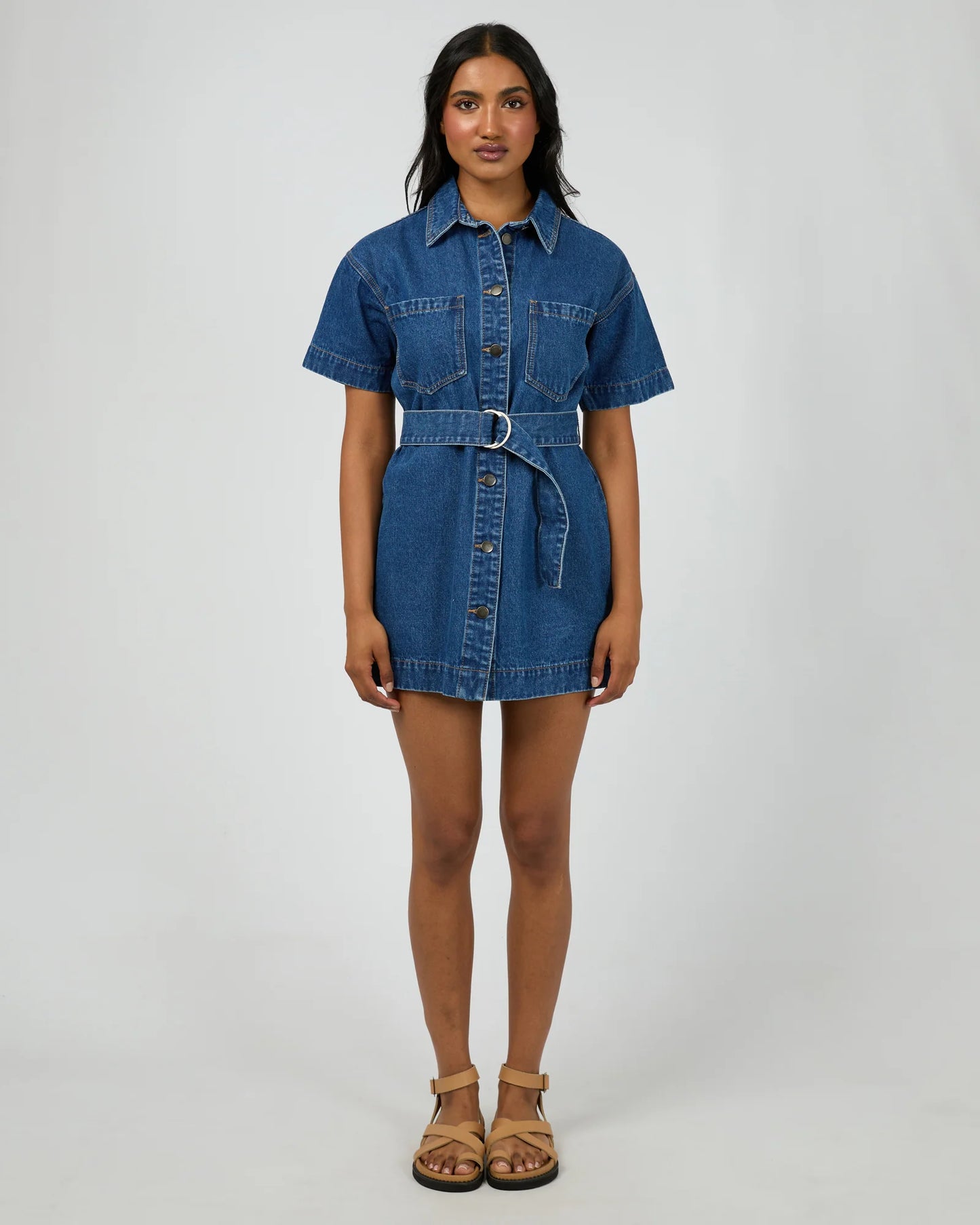 ALL ABOUT EVE SUNNY DENIM DRESS HERITAGE BLUE