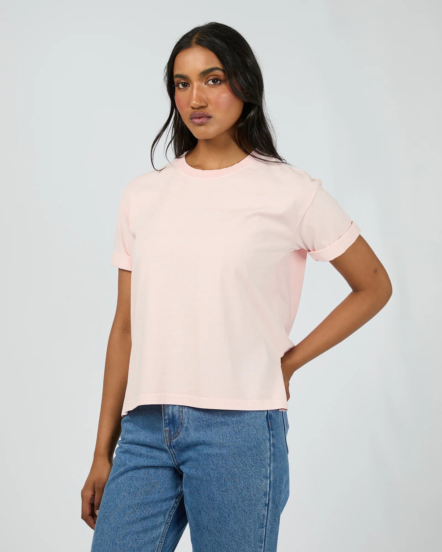 ALL ABOUT EVE AAE WASHED TEE LIGHT PINK