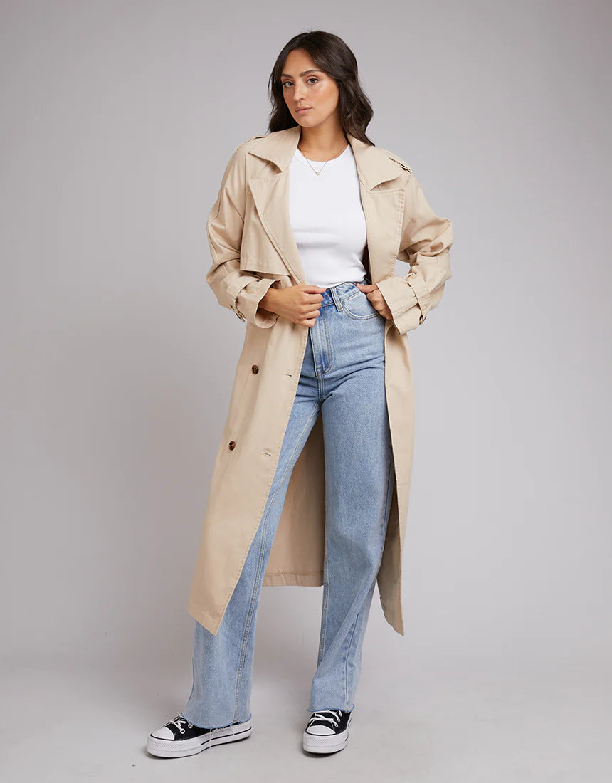 ALL ABOUT EVE EMERSON TRENCH COAT TAN