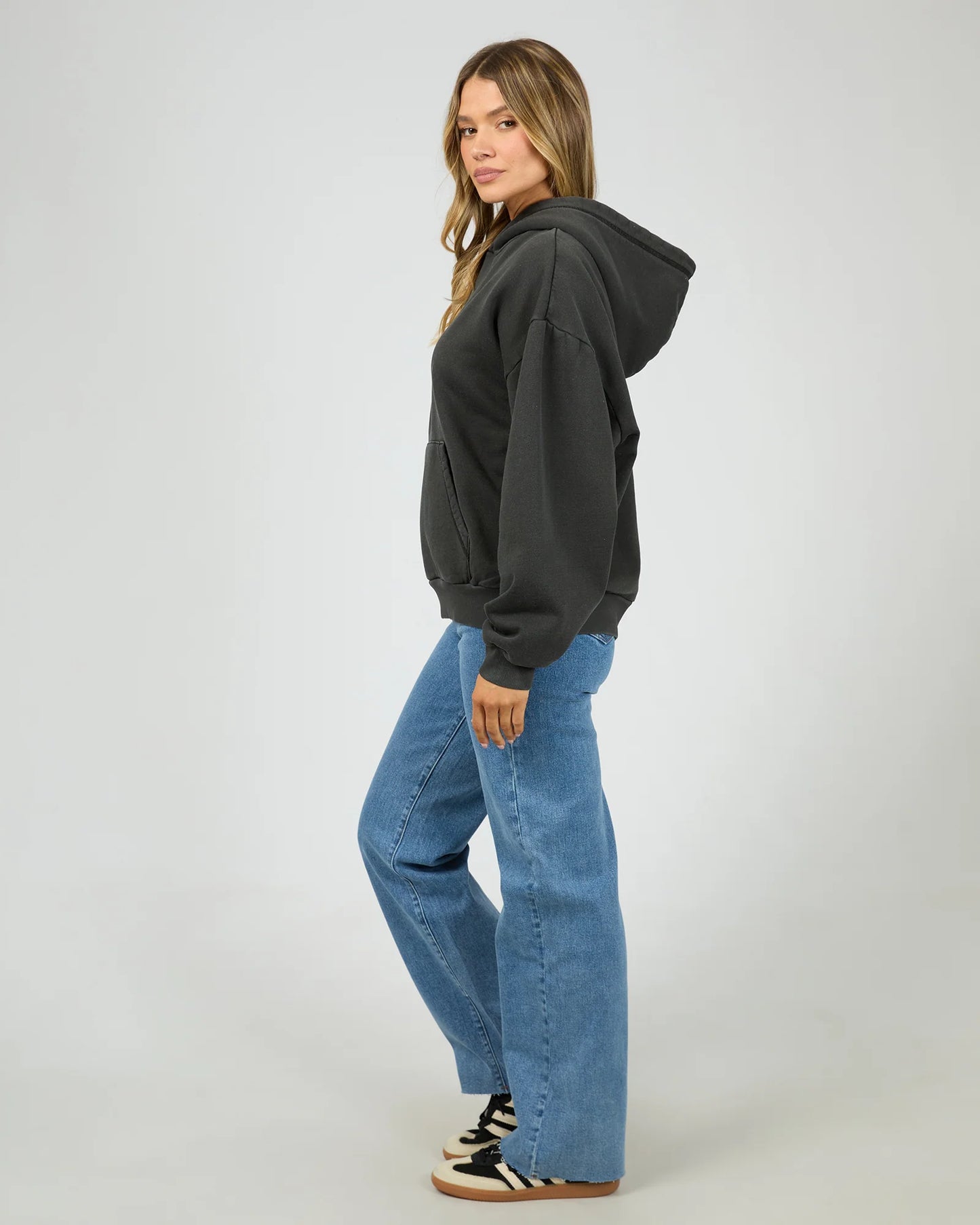 All About Eve AAE Washed Boxed Hoodie | Washed Black