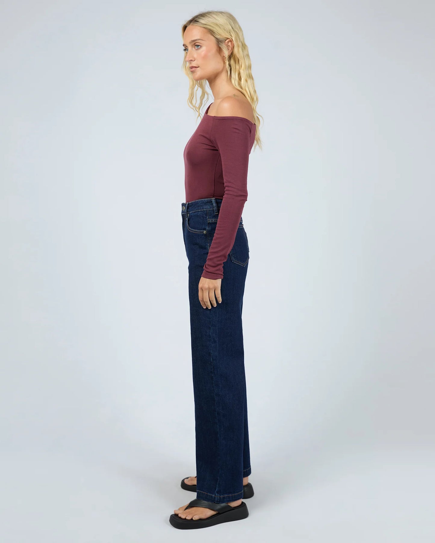 All About Eve Kylie Off Shoulder Long Sleeve Top | Burgundy
