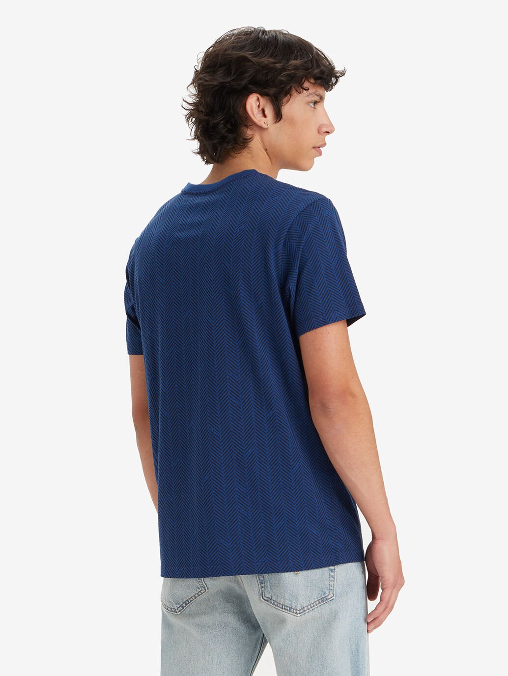 LEVI'S MENS RELAXED BABY TAB SHORT SLEEVE T-SHIRT ITALIC SURGE NAVY PEONY