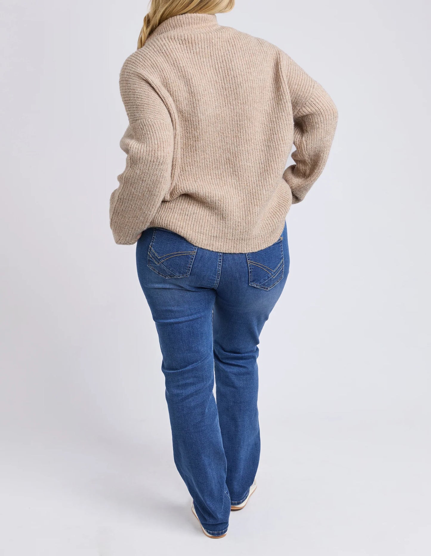 ELM BRON BUTTON KNIT OAT