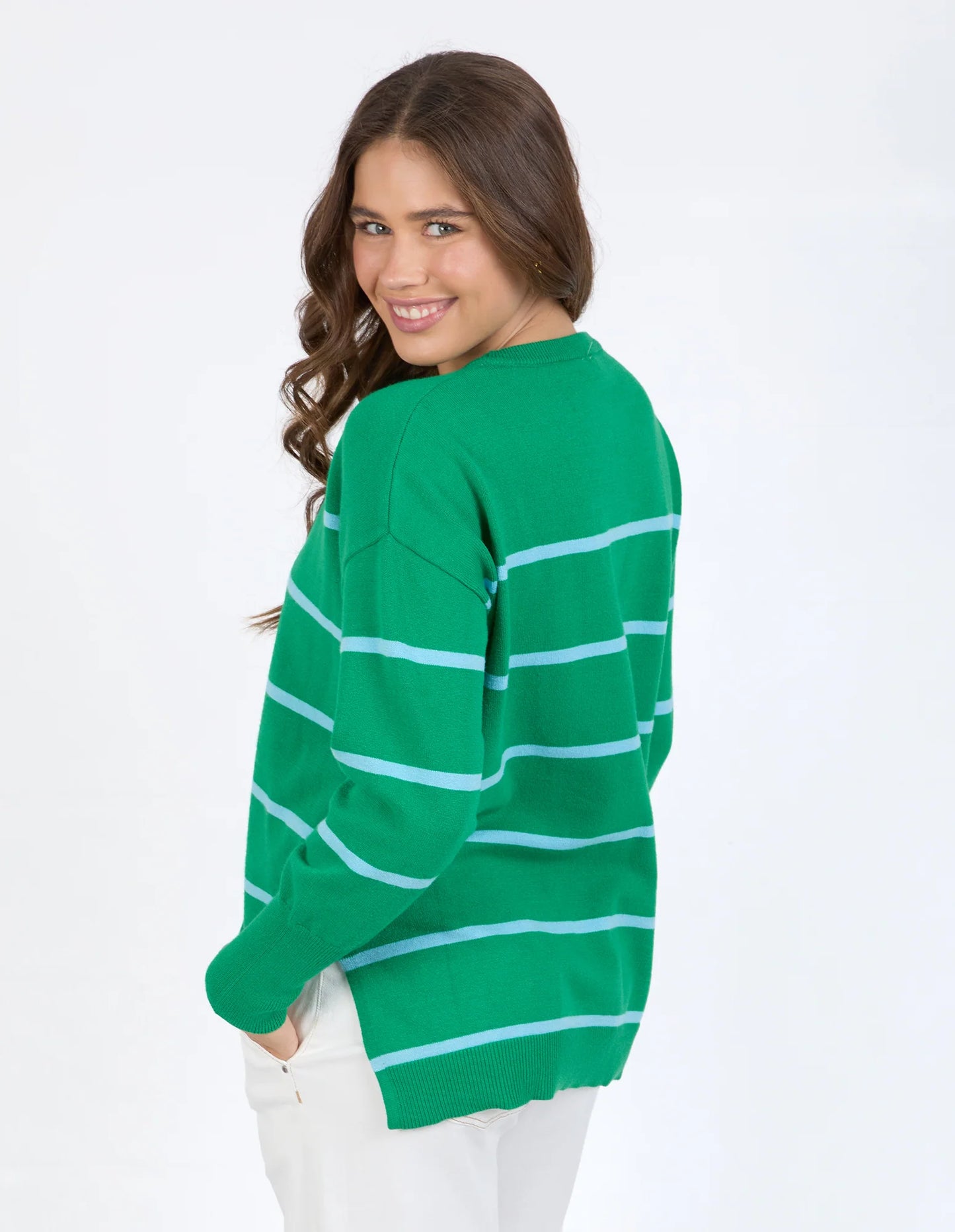 FOXWOOD CHARLI STRIPE KNIT PINE GREEN