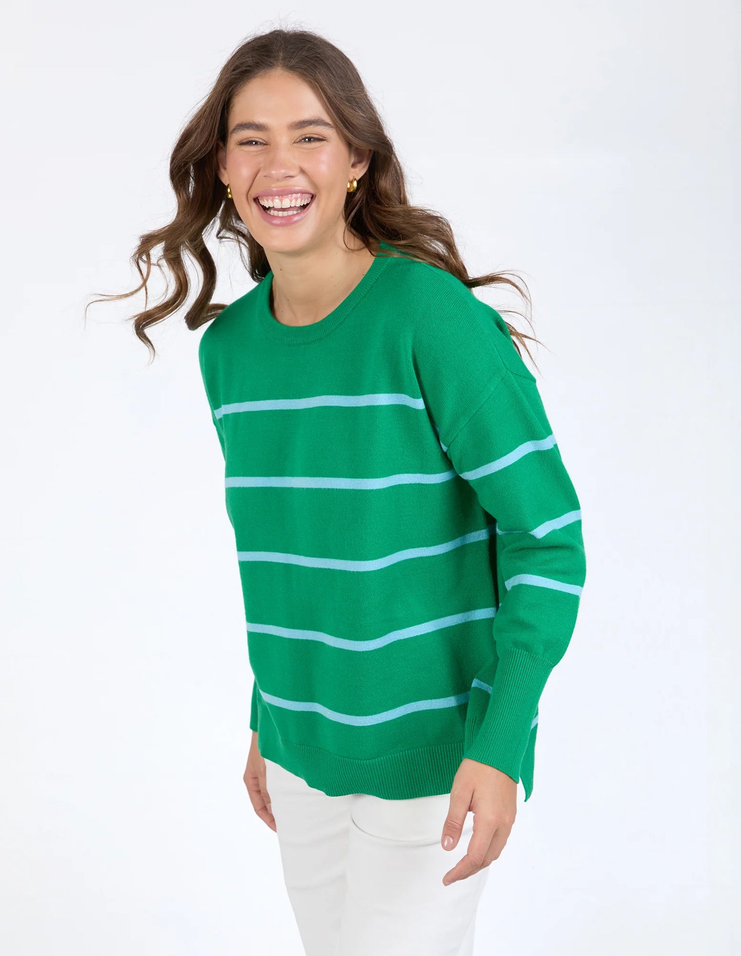 FOXWOOD CHARLI STRIPE KNIT PINE GREEN