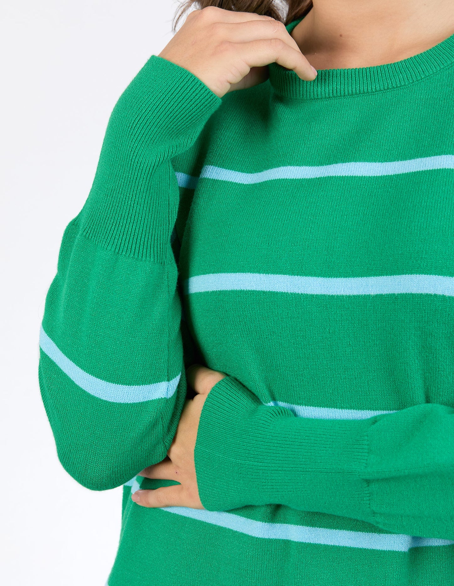 FOXWOOD CHARLI STRIPE KNIT PINE GREEN