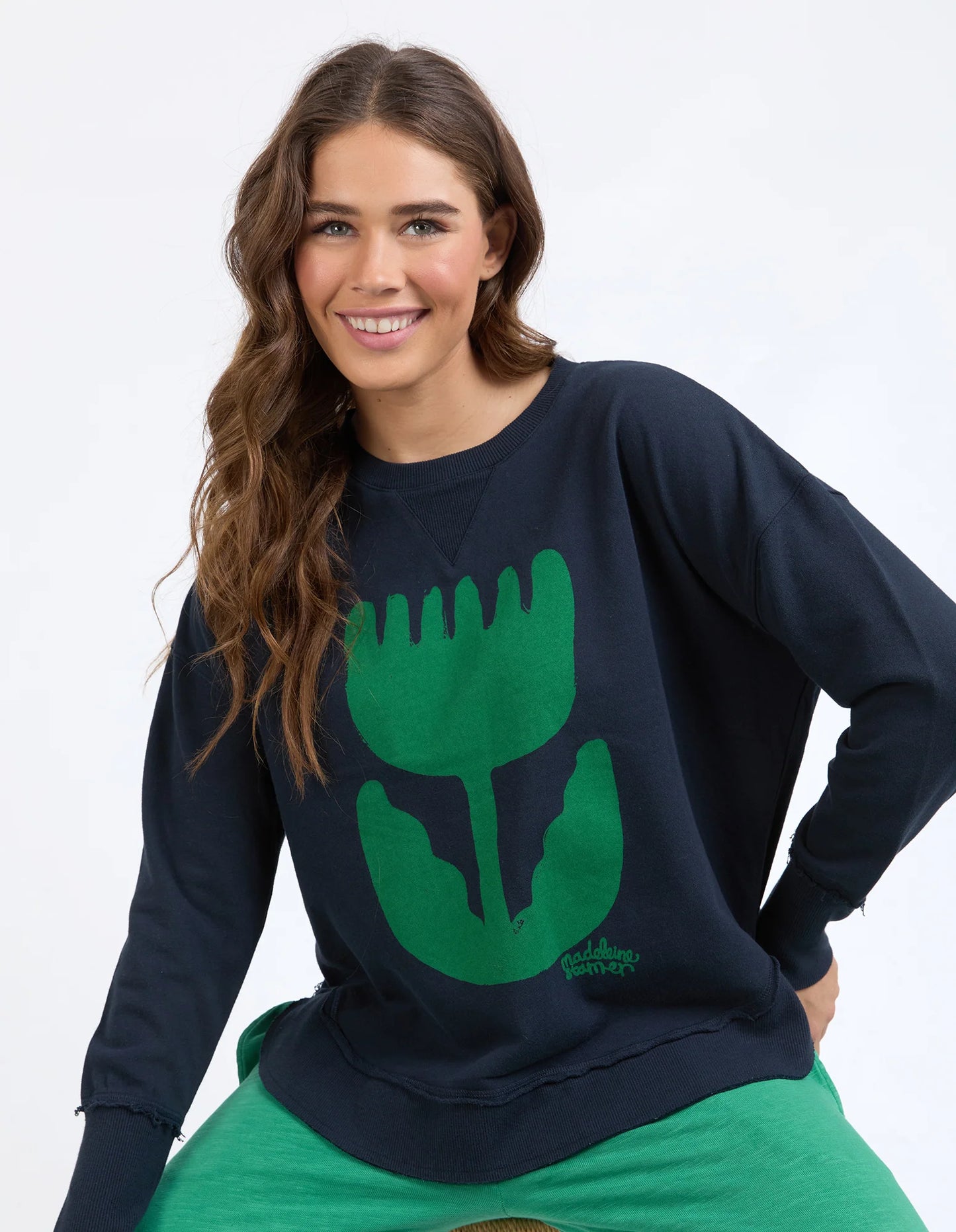 ELM MADELEINE STAMER CREW NAVY