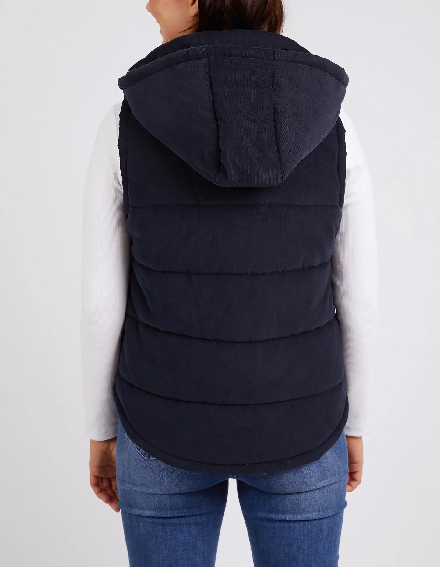 ELM CORD PUFFER VEST NAVY