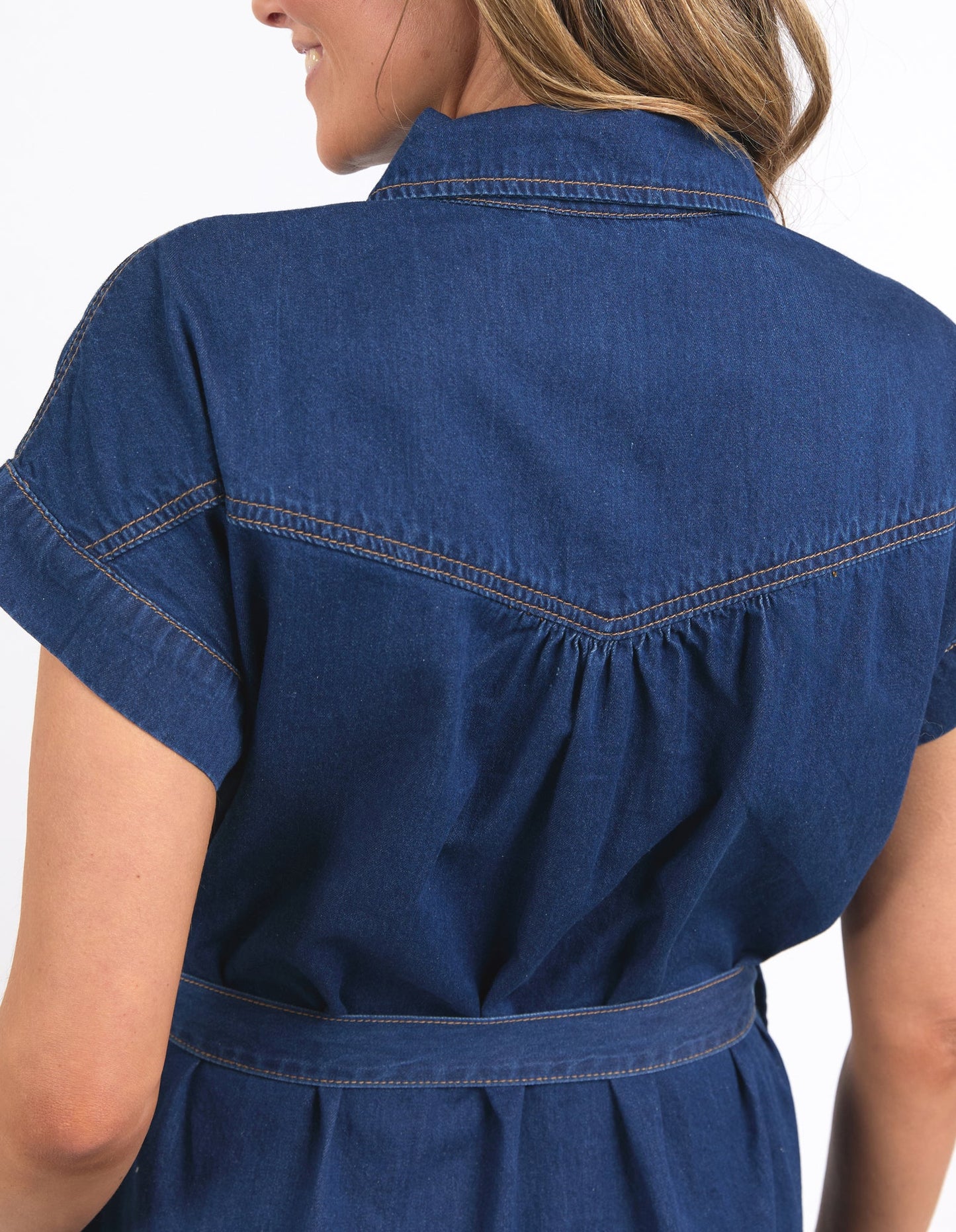 ELM EVERLEIGH DENIM DRESS DARK BLUE WASH
