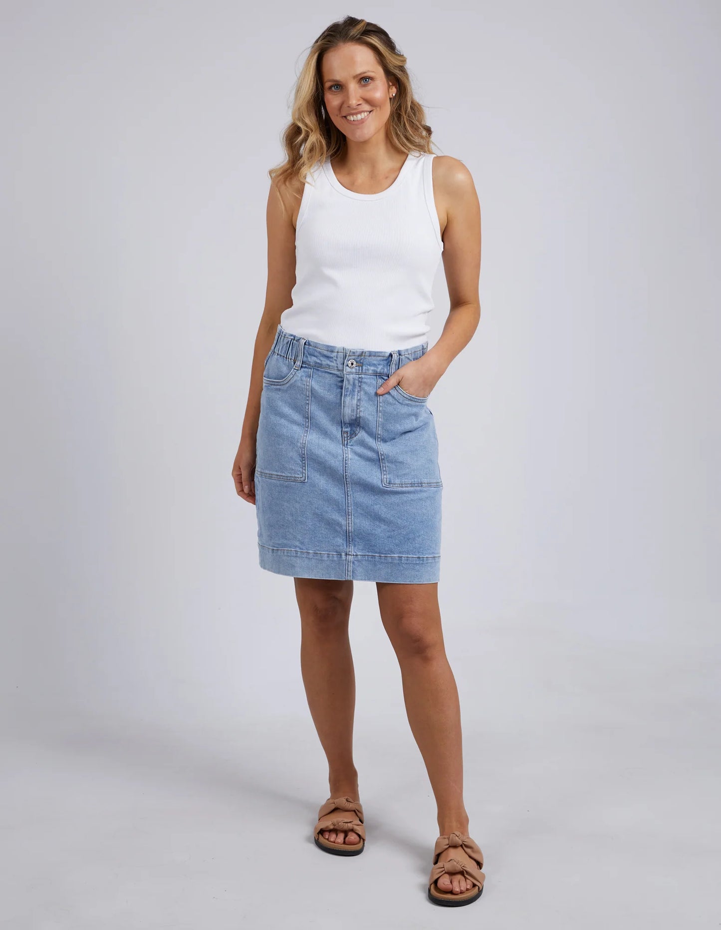 ELM ATLAS DENIM SKIRT DARK BLUE WASH