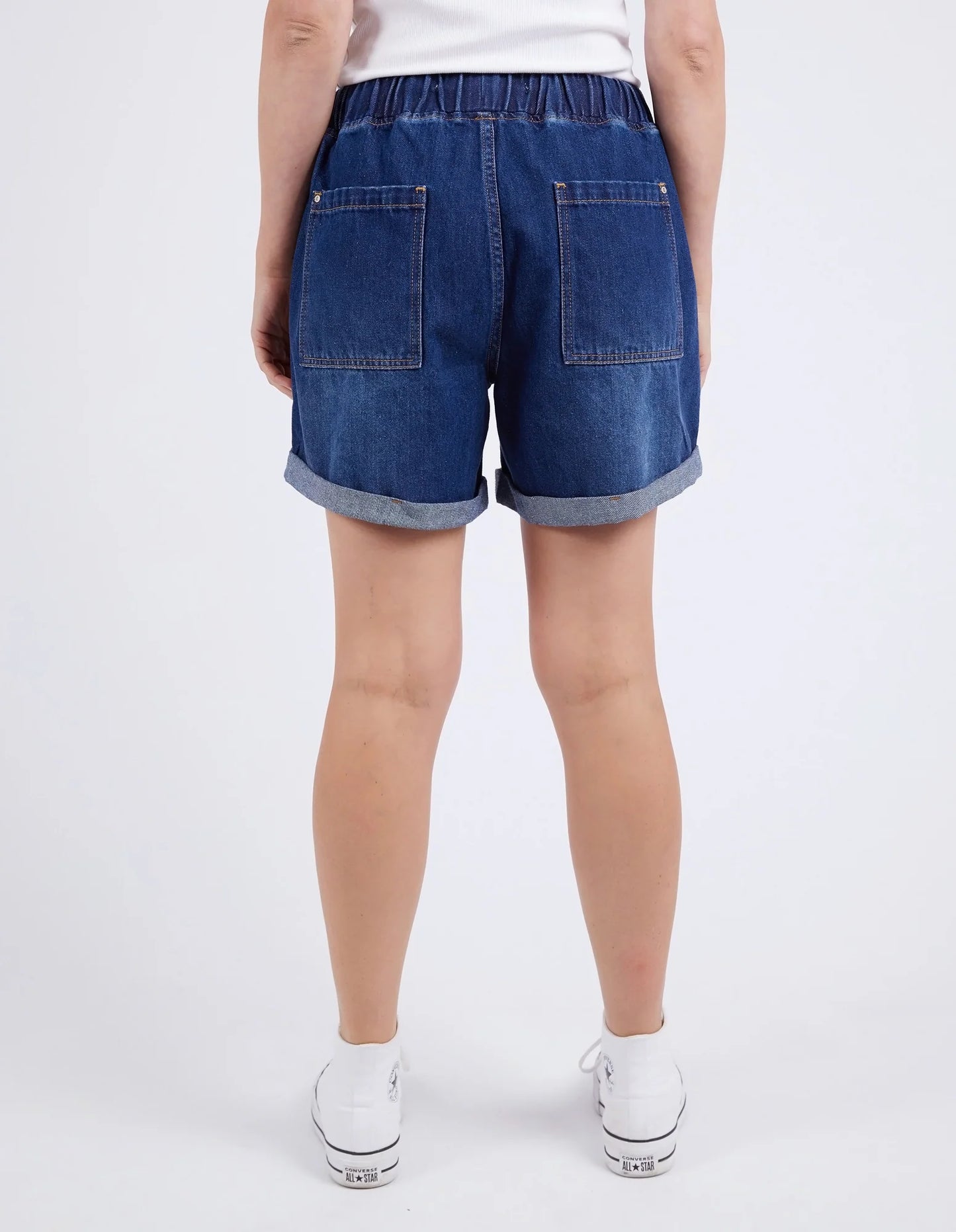 ELM EMMA RELAXED DENIM SHORT DARK BLUE WASH