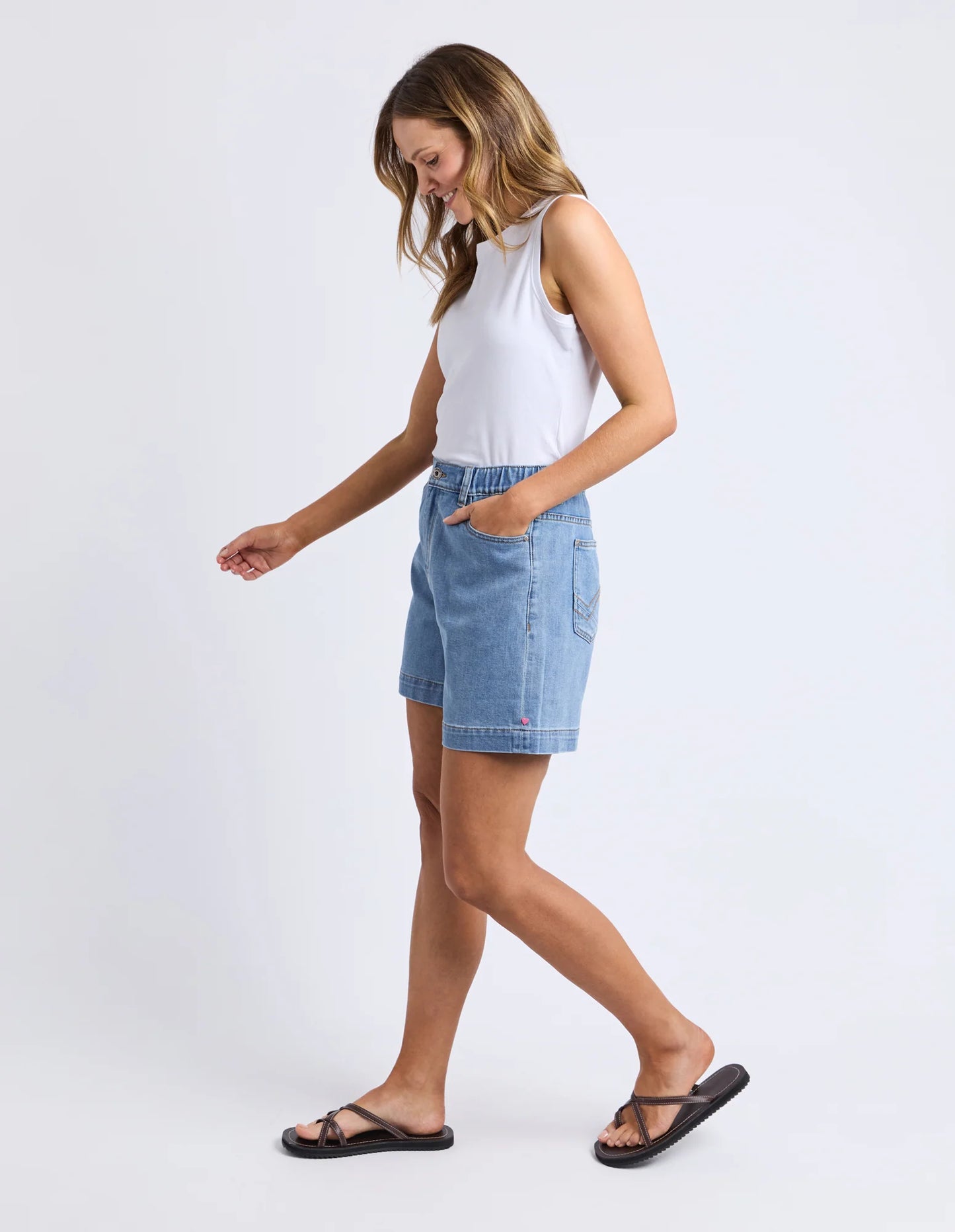 Elm Birdie Denim Short | Light Blue