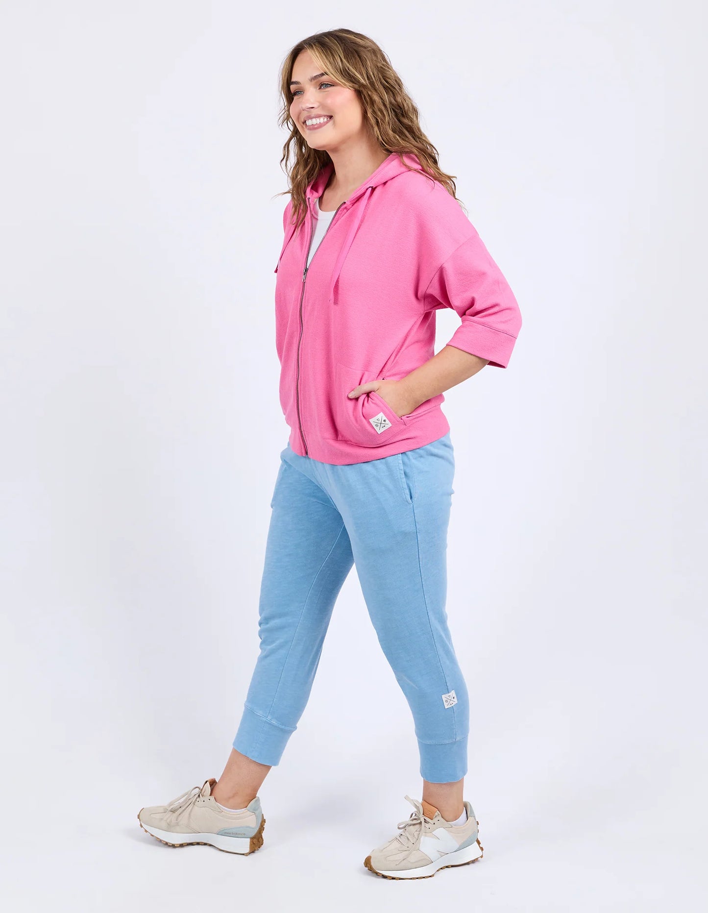 ELM BEACHY ZIP HOODIE AURORA PINK