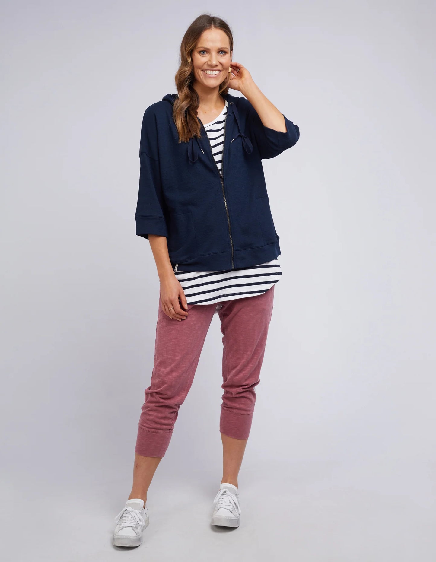 ELM BEACHY ZIP HOODIE NAVY