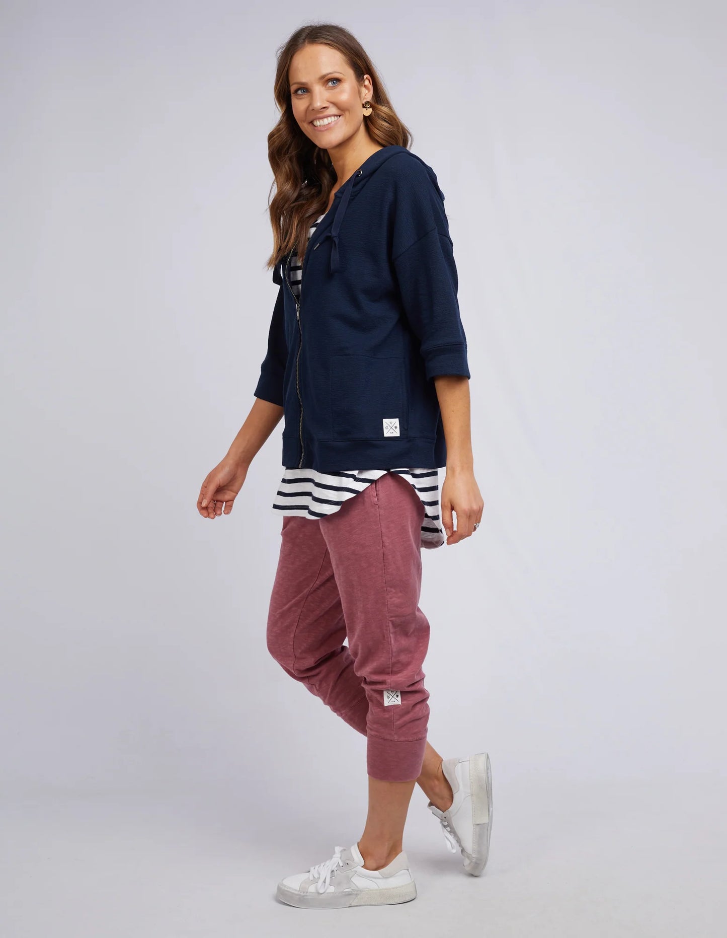 ELM BEACHY ZIP HOODIE NAVY