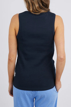 Elm Rib Crew Tank Navy