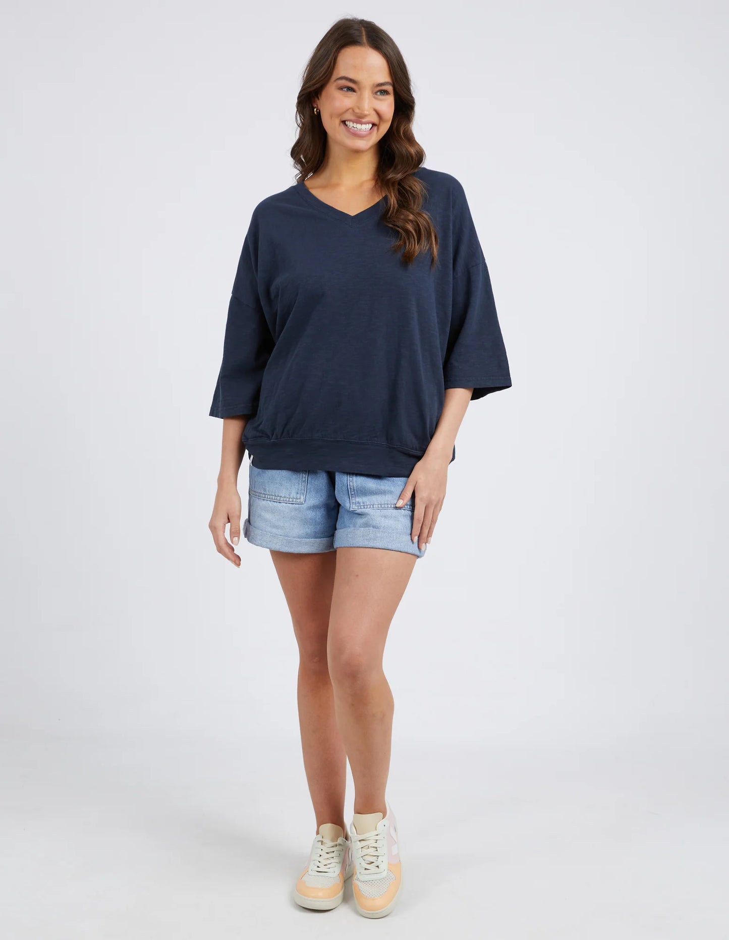 ELM MAZIE VEE NECK NAVY